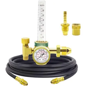 Argon/CO2 Regulator Argon Flow Meter Gas Regulator Gauge for Mig Tig Weld with 6.6Ft Gas Hose Welding