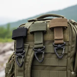 Versatile Rope Buckle, Adjustable Nylon Carabiner, Anti-Loss Safety Clip. Must-Have Outdoor Gear for Hiking, Camping, Rock Climbing. Durable, Secure, Multi-Function Equipment for Adventure Sports.