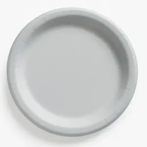 Elegant Silver 10" Round Paper Dinner Plates