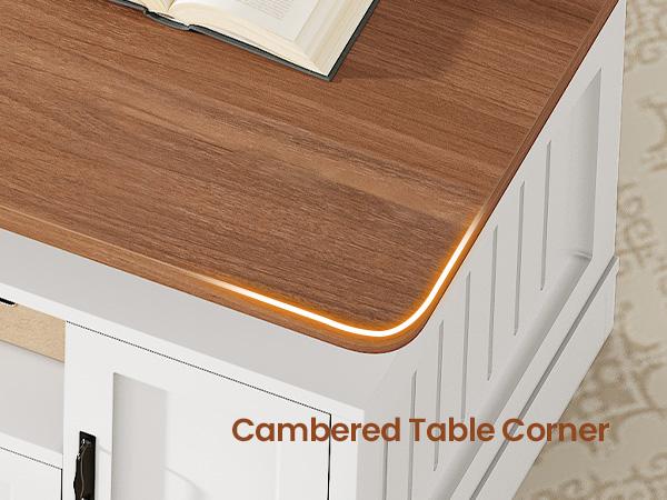 SEDETA 47.2" Electric Standing Coffee Table with Storage, Farmhouse Lift Top Coffee Table with Drawers and Open Shelves, Height Adjustable Tables with Power Outlet, for Living Room