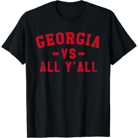 [100% Cotton] Cotton Short Sleeve Georgia vs All Yall for Y'All Funny Georgia Men Women T-Shirt for Men Women