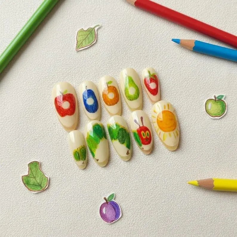The Very Hungry Caterpillar, Fruit & Bug Art Nail Set
