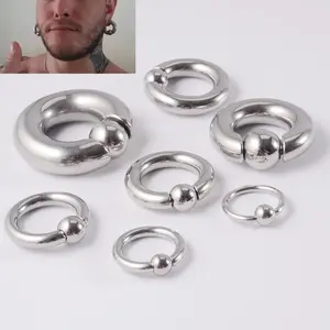 316L Stainless Steel BCR Clip Ball Titanium Steel Clip Ball Nose Ring Spring Ball Universal Earrings Ear Bone Ring