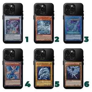 Card Blue-Eyes White Dragon Phone Case Legendary Yu-Gi-Oh! Cards Art Cover for iPhone17 to 11 & SS S21-S25 Ultra Plus, Anime Duel Monsters Fan Gift