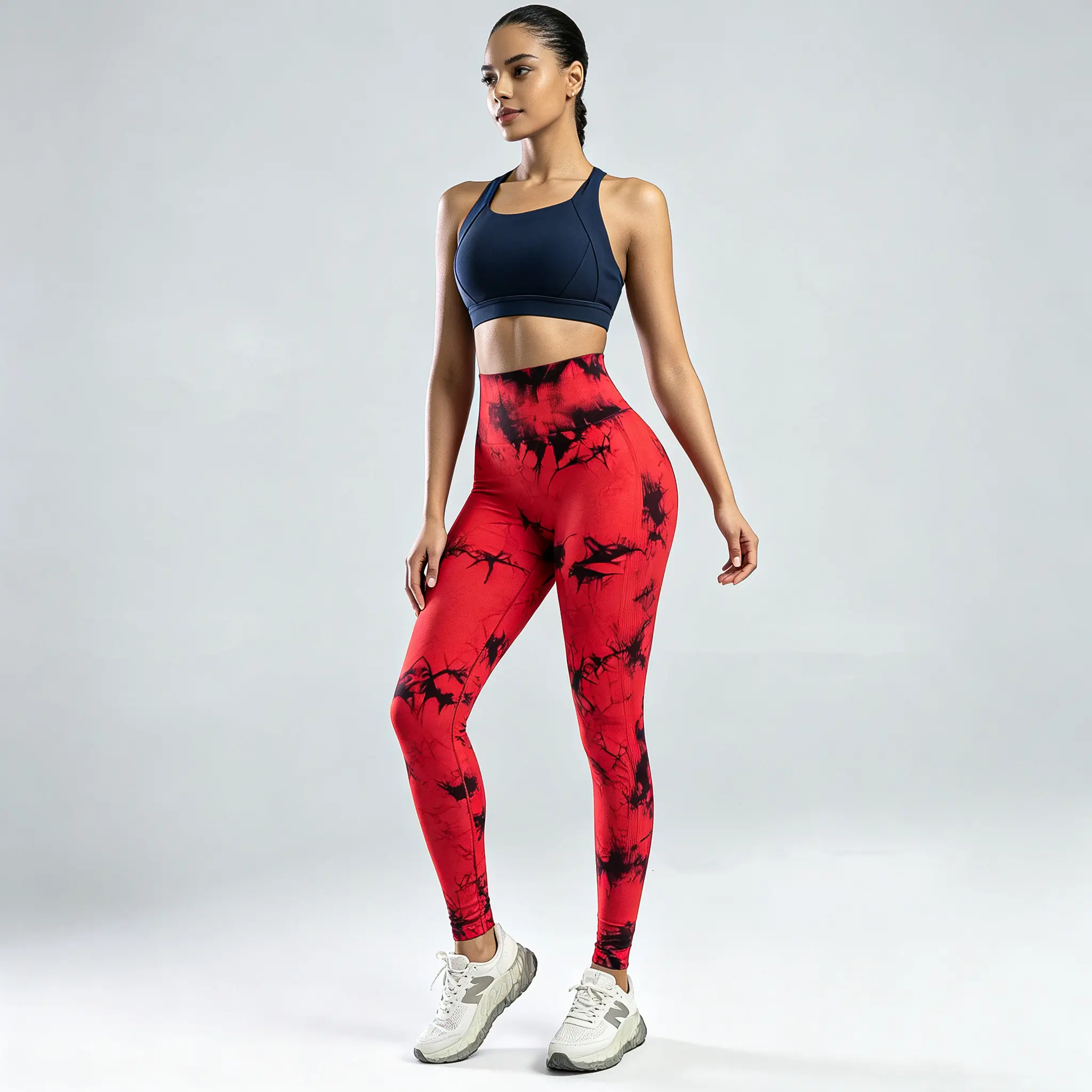 Dupe Leggings for Women, Butt-Lifting Sports Yoga Pants, Tie-Dye Seamless Leggings with Shaping Faja Effect, Ultra Support Compression Workout Leggings for Gym & Outdoor Running