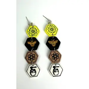 Life Cycle of Honey Dangle Polymer Clay Earrings