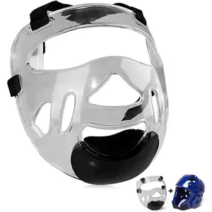 Detachable Thickening Taekwondo Mask Protective Face Shield Head Cover, Face Protection Head Gear for Youth Boxing Karate (21.5/20/9CM)