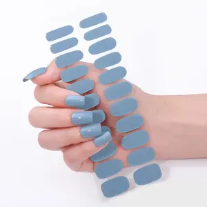 No Bake Gel Nail Strips-Blue Sky