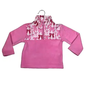 Girl Christmas Pollover Bow Cute Winter Jacket Thick Velvet Shirt
