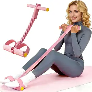 Upgraded 6-Tube Pedal Resistance Band: Multi-Functional Sit-Up Pull RopeHome Fitness Resistance Trainer Portable Exercise Equipment for Daily Workout