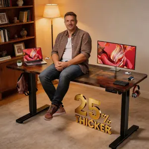 Adjustable Height Electric Standing Desk - Ergonomic Motorized Sit Stand Table with Memory Presets & Cable Management for Work from Home - 25% Thicker Steel Frame & 200 lbs Load Capacity