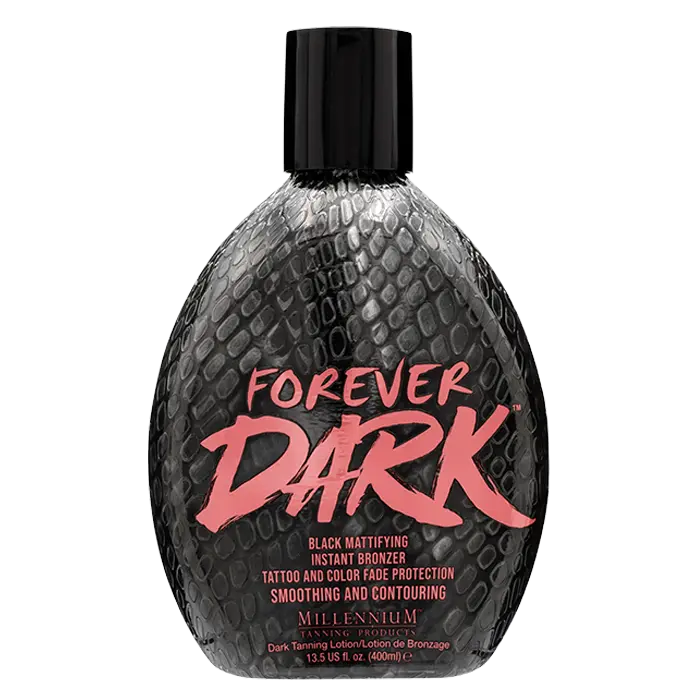 Millennium Tanning Forever Dark Black Mattifying Instant Bronzer - Skin Tightening & Toning Tanning Lotion with Tattoo Protection, 13.5 oz Cosmetic Body Care