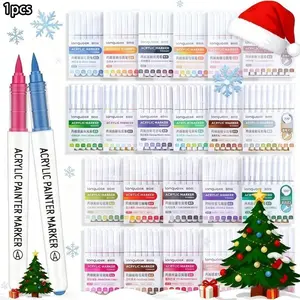 Languo 9pcs Liquid Soft Tip Acrylic Drawing Markers Set, Watercolor Painting Pens, Fine Tip Markers, Stackable, Auto Ink Control, Ideal for Art Creation