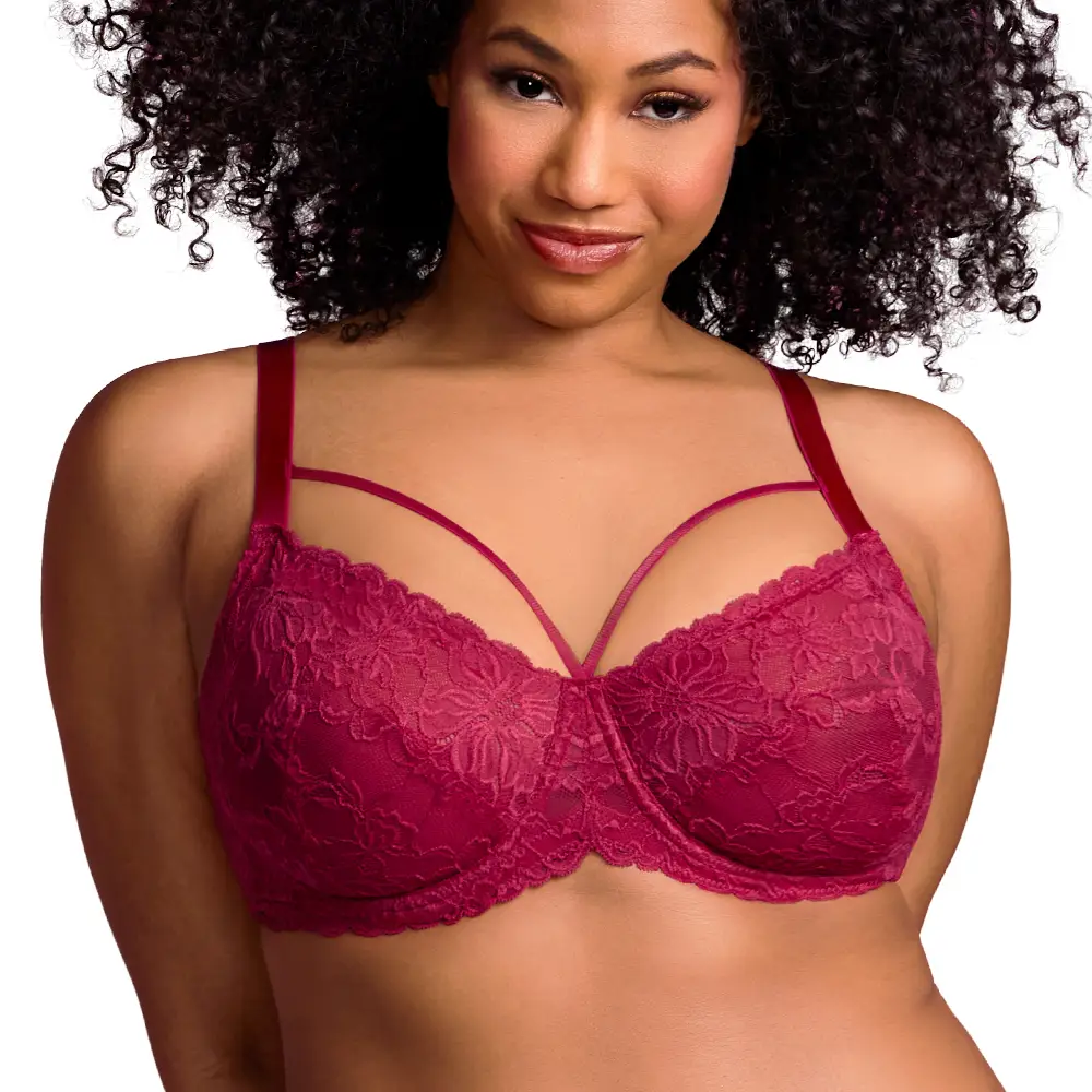 Live Only HSIA Pretty In Petals Unlined Strappy Floral Lace Unpadded Plus Size Underwire Bra