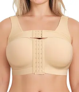 BRABIC Compression Bra Post Surgery - Mastectomy Bras for Women Front Closure with Removable Breast Support Band
