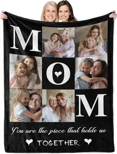 Personalized Mothers Day Birthday Gifts, Photo Blanket for Mom, Birthday Gifts for Mom from Daughter Son, Custom Throw Picture Blanket for Mom, Best Mom Ever, Mom Gifts for Christmas Valentines