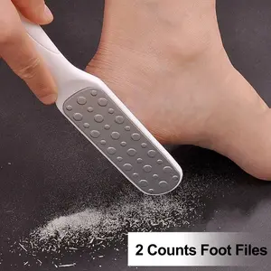 2 Counts Pedicure Foot Rasp File Remover Tool, Double-Sided Stainless Steel Pedicure Scrubber Rasp for Dead Skin Removal callus Remover, Helps Prevent Future Callus Buildup Nail Tech Supplies Exfoliating Foot