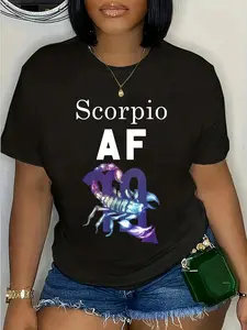 100% Cotton Scorpio Af Zodiac Sign Birthday T-Shirt