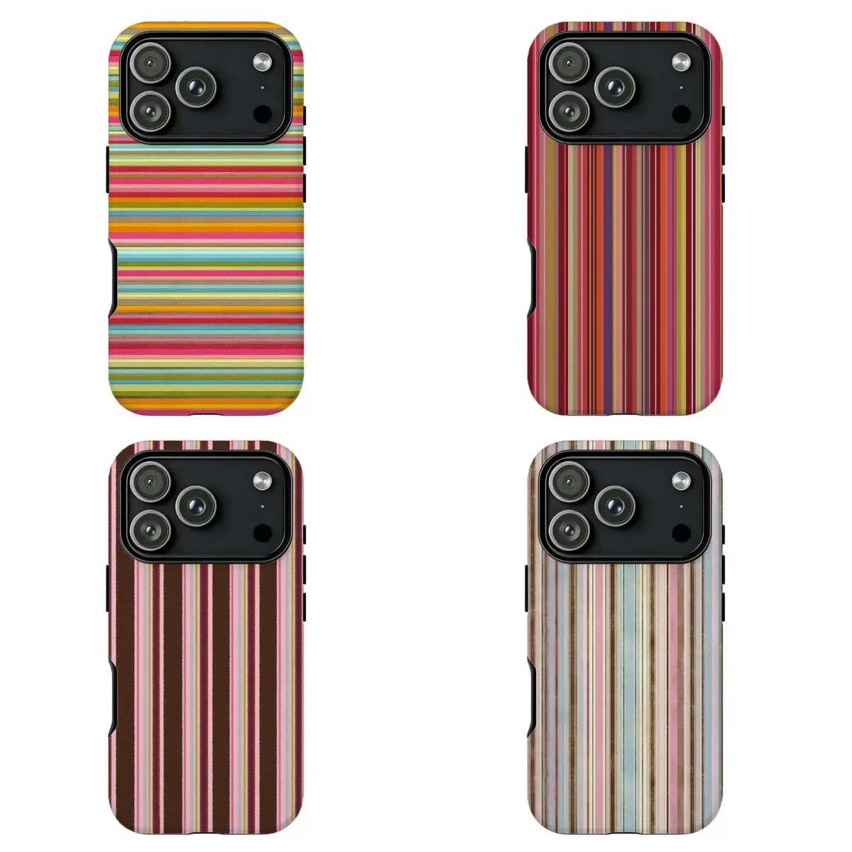Vibrant Multicolor Stripe Phone Case|Retro 70s Stripe Aesthetic Phone Cas|Retro Rainbow Vertical Striped Protective Cover For iPhone 11 12 13 14 15 16 17 Pro Max For Samsung S26 S25 S24 S23 S22-  Ideal Birthday Gift For Her & Him