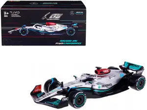 Mercedes-AMG F1 W13 E Performance #63 "F1 World Championship" (2022) with Display Case 1/43 Diecast Model Car by Bburago