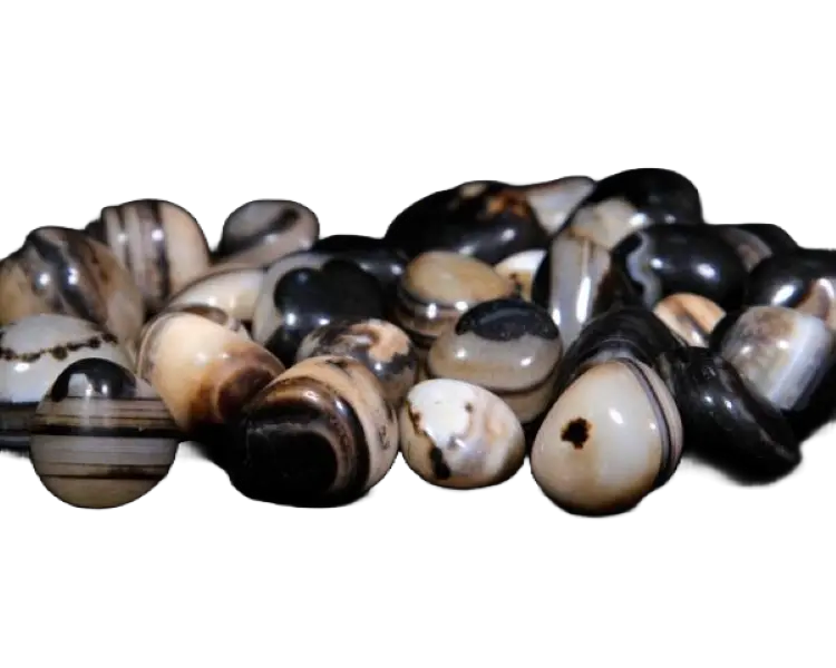 1lb of Tumbled Small Black Onyx (19mm-25mm)