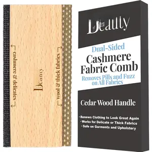 Cashmere Comb for De-Pilling Sweaters - Remove Pills, Lint, and Fuzz from  Garments - Dual-Sided Fabric Comb with Cedar  Handle