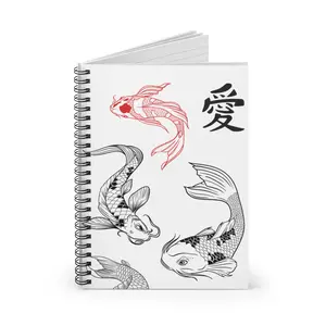 'Koi Joy' Dural Notetaking Journal Spiral Notebook - Ruled Line jjk  notebooks