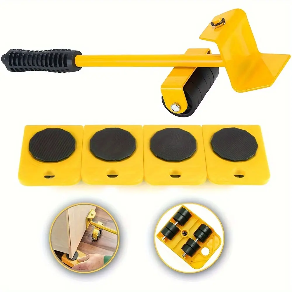 Heavy Duty Furniture Lifter Set with 4 Sliders – Ergonomic Furniture Moving Tool for Sofas, Refrigerators & Cabinets, Max Load 330LB (150KG), Easy Hom