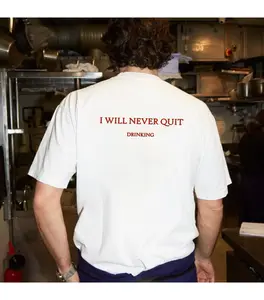Funny Streetwear Graphic Tee – “I WILL NEVER QUIT DRINKING" Statement T-Shirt for Men & Women, Gift for Her and Him