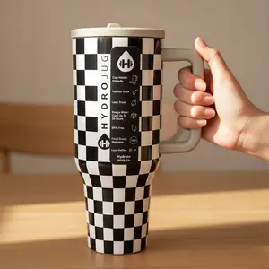 HydroJug Traveler Premium 40oz Stainless Steel Tumbler with Handle, Flip Straw Lid for Fitness Lovers and Active Lifestyle