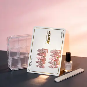 Handmade 3D Snake Design Nail Art, Cherry Blossom Pearl Glitter Gradient False Nails, Unique Fashion Accessories for Stylish Looks