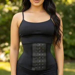 High Compression 3-Hook Waist Trainer with Hook And Eye Closure for Long Torso Support Secure Fit and Enhanced Comfort Shapewear Womenswear Basic Minimalist