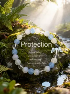 Aura Shield & Negative Energy Blocker, Rainbow Angel Wing Protection Bracelet, Natural Crystal Healing Gemstone, Chakra Balance Jewelry, Healing Crystal Bead