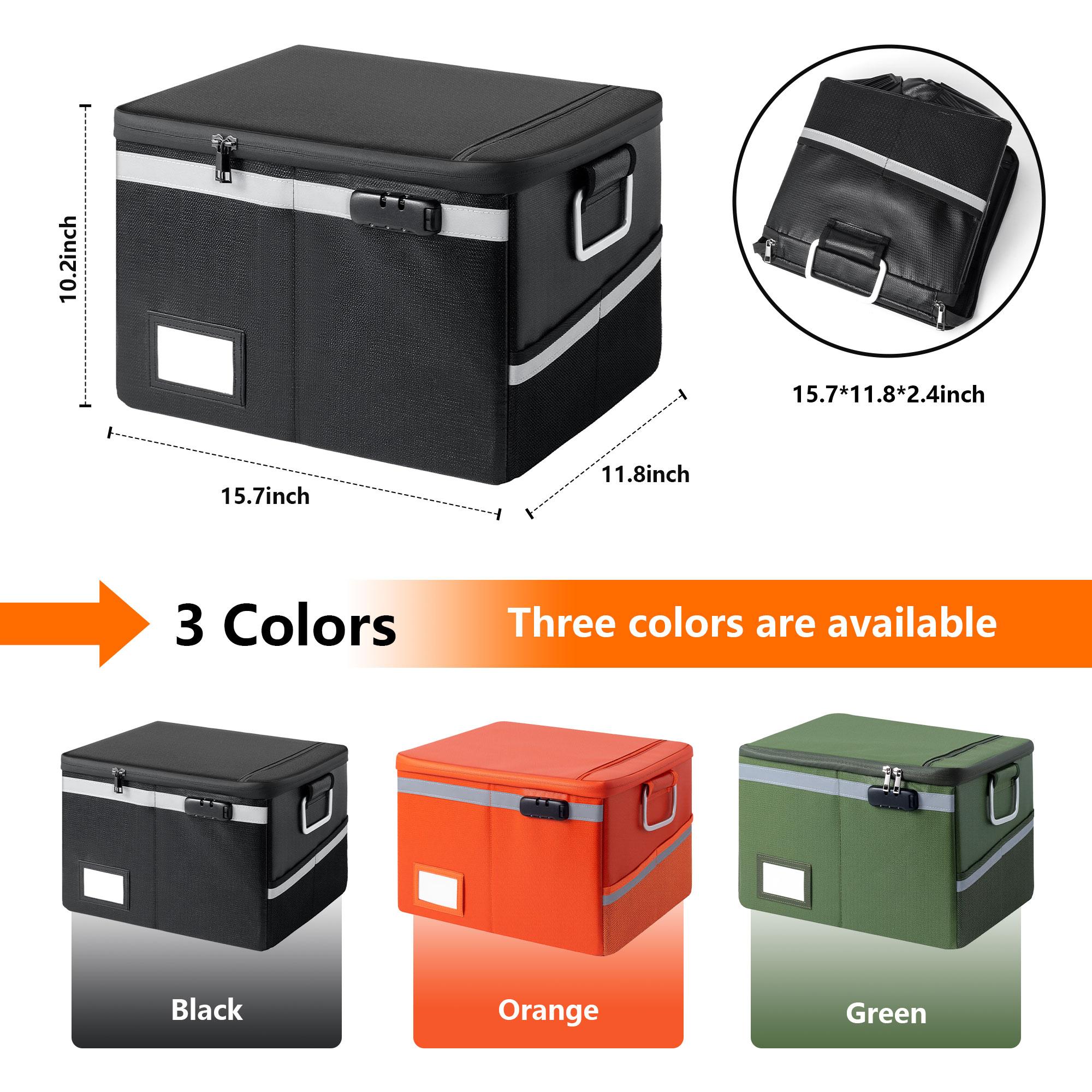 Fireproof Document Box | Secure & Waterproof File Organizer with Lock