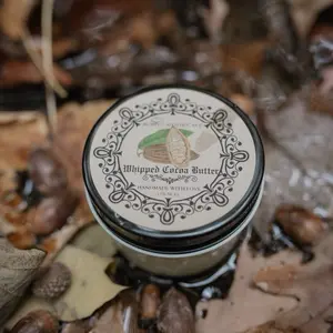 Organic Whipped Cocoa Butter Fragrance Free Hydrating Moisturizer with Shea Butter & Jojoba Oil in Reusable Glass Mason Jar