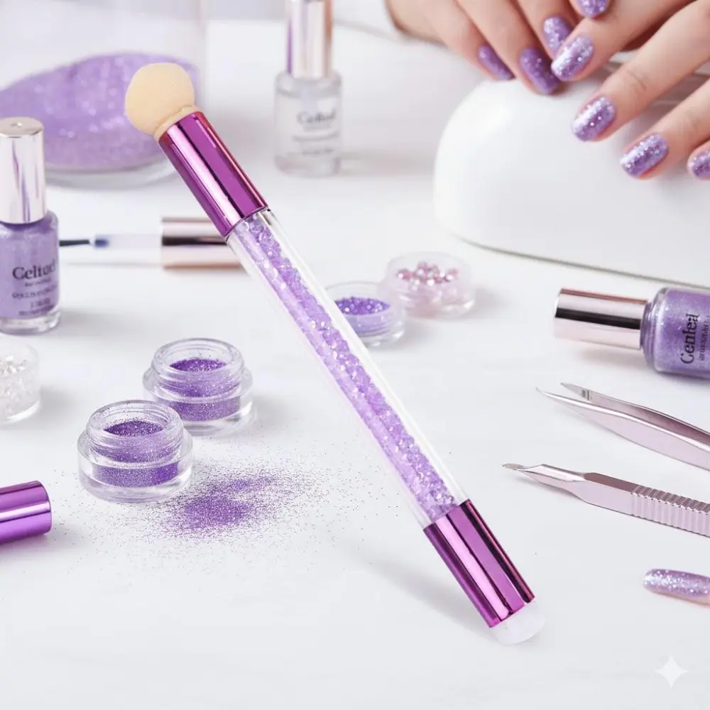 Professional UV Gel Nail Brush with Diamond Handle: Anti-Drip Grip, Quick-Dry Brush Head, Easy Clean Surface. Universal for Nail Art, Gradient, French Manicure & Stamping. Portable Independent Packaging.