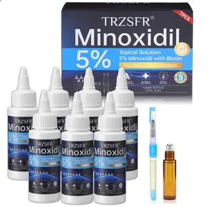 Minoxidil 5% for Men & Women with Roller Applicator & Precision Applicator Pens, Extra Strength Topical Solution for Beard & Hair Growth, Twist Cap Squeeze Bottle, 7 x 60ml (14 fl oz) Supply