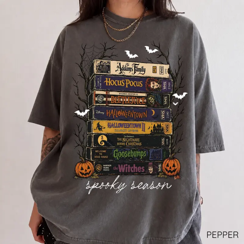 Comfort Colors Vintage Halloween Movie Shirt, Retro Horror Film Graphic Tee, Spooky Season T-Shirt, Scary Movie Lover Apparel, Funny Halloween Gift, Women's T-shirt, Graphic Tee, Crewneck Top