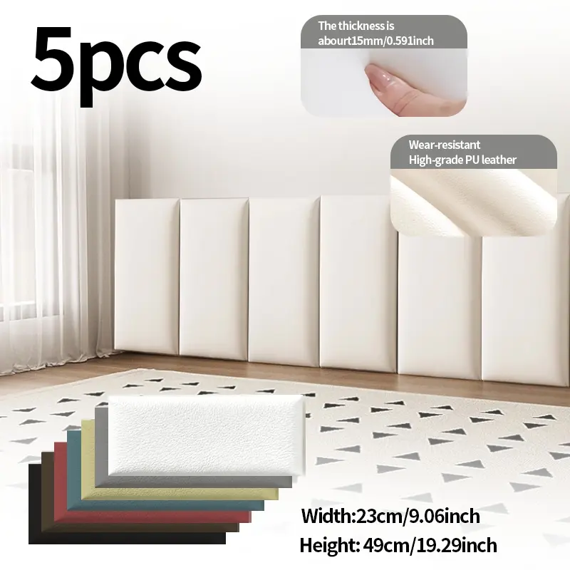 Self-Adhesive 3D Foam Wall Panel, Waterproof, Anti-Collision, Soundproof, Thick Design, Multiple Colors, Easy Bedroom Decoration, Bedroom Wall Panels, Waterproof Wallpaper, Self Stick Wallpaper, Peel and Stick Wallpaper
