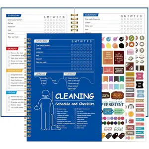 COLOR Cleaning Schedule and Checklist, Undated Daily and Weekly Household Cleaning Checklist Planner, Organize Your Home to Keep Neat and -Free