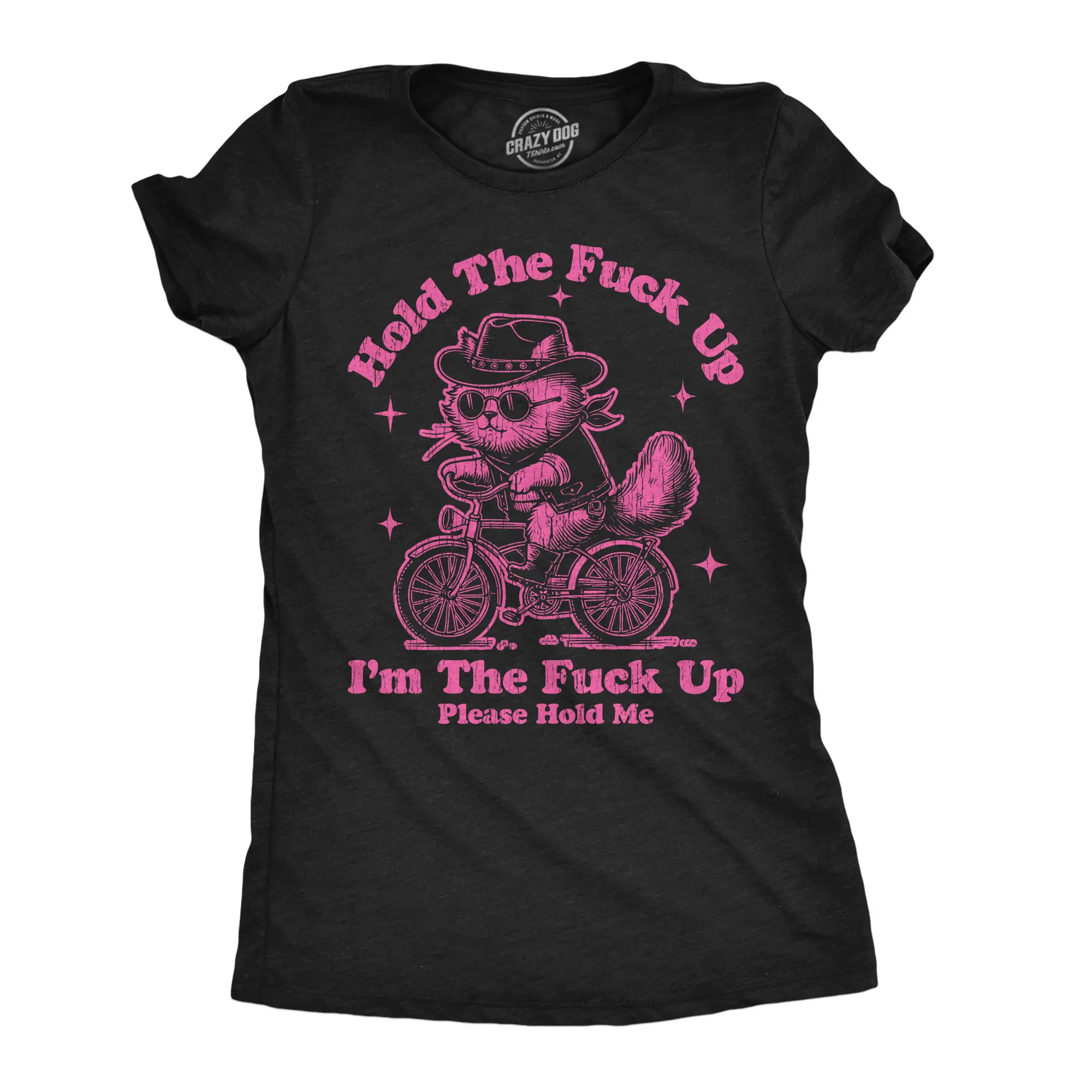 Womens Funny T Shirts Hold The F*ck Up Im The F*ck Up Please Hold Me Sarcastic Graphic Novelty Tee for Ladies Funny Womens T Shirts Cute Vintage Fashion Casual Ladies T-Shirt Gift Funny Sarcastic Top Women's Black -