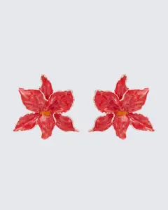 Sabira Red Orchid Earrings