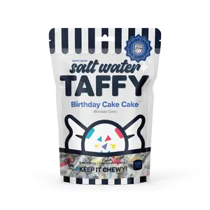 Taffy Shop, Birthday Cake Cake Salt Water Taffy - Soft, Sweet & Chewy Candy