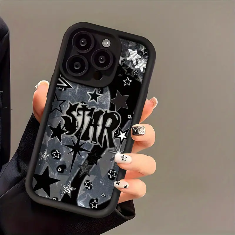 Stylish Five-Pointed Star Pattern Phone Case| Fashionable Design| Designed for art lovers, compatible with iPhone 17/16/15/14/13/12/11 Plus/Pro Max, S21/S22/S23/S24/S25/S26.