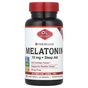 Olympian Labs Melatonin, Time Release, 10 mg, 60 Vegan Tablets