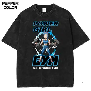 Vintage BULMA GYM POWER GIRL  Graphic T-Shirt, DBZ Shirt, Vintage  Anime Shirt, Anime Merch, Stylish Crew Neck Short Sleeve T-Shirt, Unisex Streetwear for Men Women, Gift Anime fans