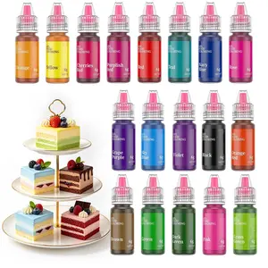 18 Edible Gel Food Coloring 6g per Bottle Set -Vibrant Colors Vegan Gluten Free for Mother's Day & Easter &Picnic Baking Decorating Icing Fondant Macaron Cookie Cake Supplies Bake Nata Sugar Cream