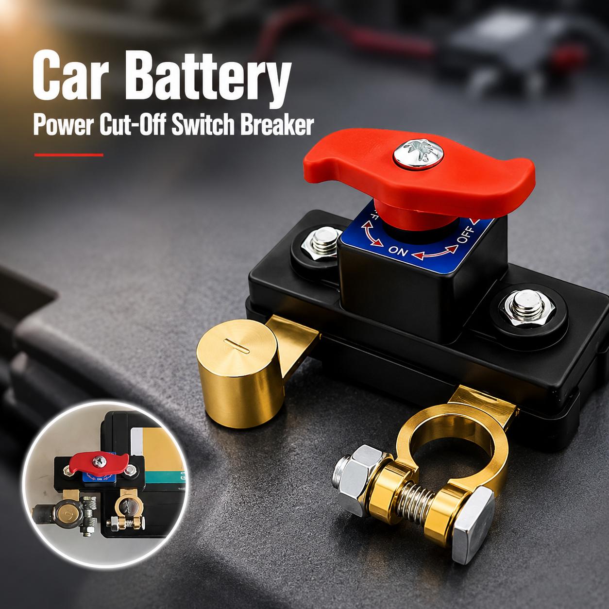 2PACK-Pure Copper Core Negative Battery Cut Off Switch, for Auto Electrical System Daily Use, Practical Circuit Control Accessory, Durable Safe Power Isolator Prevent Battery Power Loss