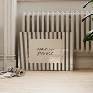 Vintage Come As You Are Pinstripe Print - Horizontal Wall Decor Black And White Prints And Posters Cute Entryway Cozy Home Trendy (Unframed)