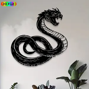 1pc Serpent Metal Wall Art,Fierce Serpent Statue Mural, Ideal Gift for Halloween, New Year, Mythical Creature Enthusiasts, Weather-Resistant Metal Wall Decor Wall Sculptures, Perfect for Outdoor Fence & Indoor Wall Serpent Decor Enthusiasts